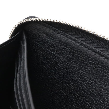 Louis Vuitton Zippy Lockme Logo Zip Around Wallet Calf Leather Noir Black Silver