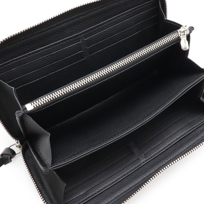 Louis Vuitton Zippy Lockme Logo Zip Around Wallet Calf Leather Noir Black Silver