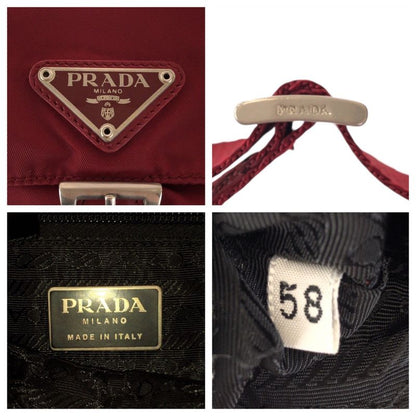 Prada Tessuto Red Silver Nylon Shoulder Bag Pochette