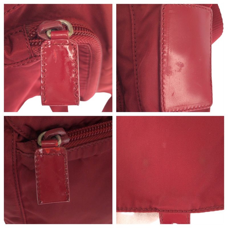 Prada Tessuto Red Silver Nylon Shoulder Bag Pochette