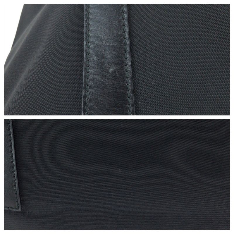Gucci Black Silver Nylon Leather 019 Tote Shoulder Bag