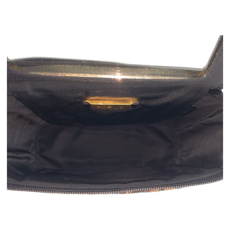 Loewe Vintage Leopard Brown Black Enamel Handbag Vanity Bag