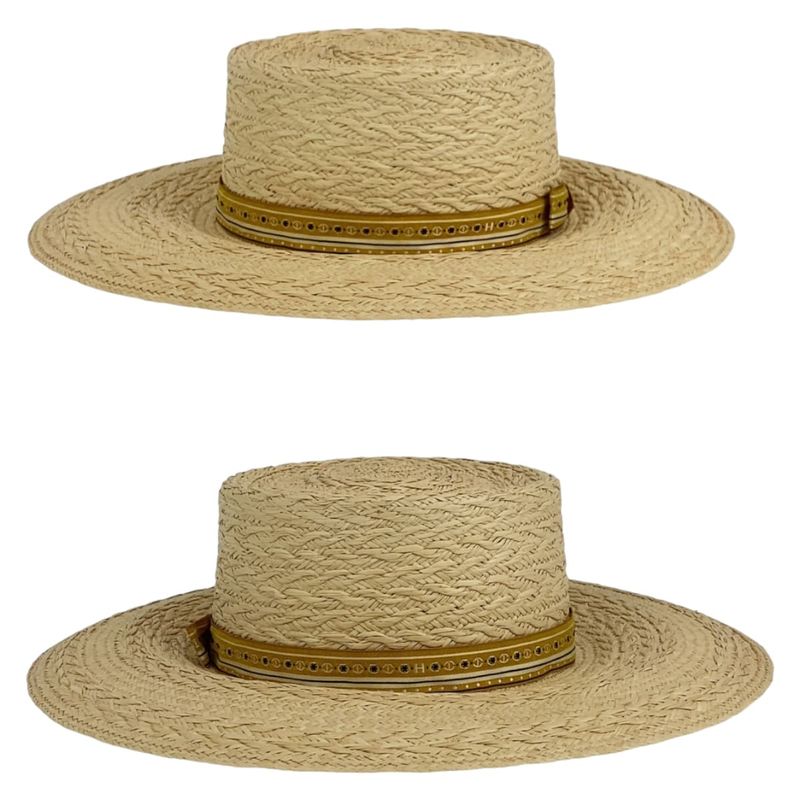 Hermes Andalusia 57 Natural Light Brown Straw Hat