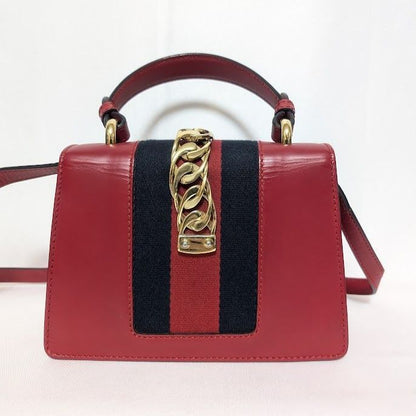 Gucci Sylvie Sherry Line Red Leather 2-Way Shoulder Bag