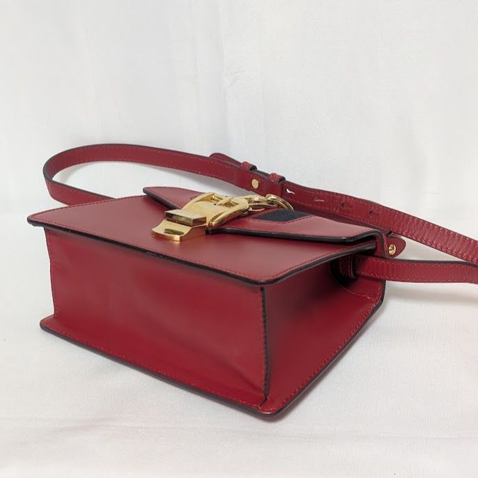 Gucci Sylvie Sherry Line Red Leather 2-Way Shoulder Bag