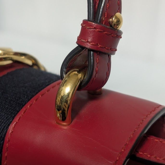 Gucci Sylvie Sherry Line Red Leather 2-Way Shoulder Bag