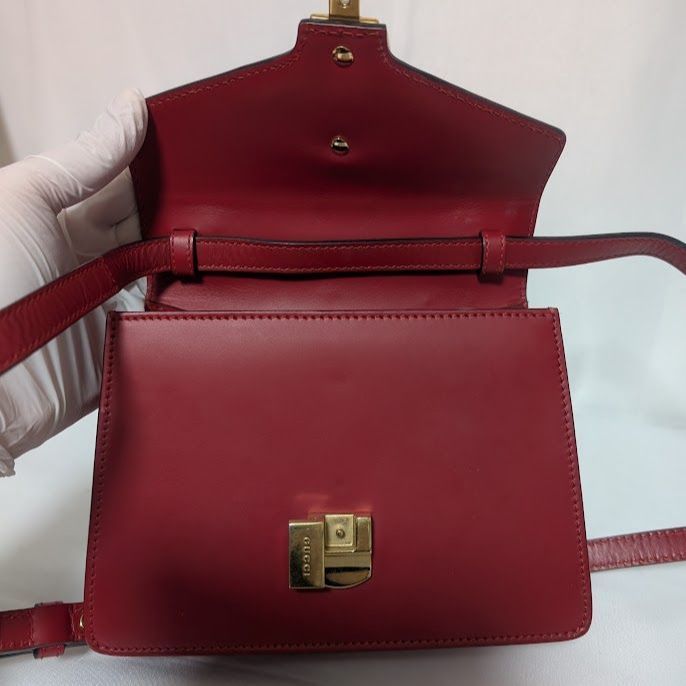 Gucci Sylvie Sherry Line Red Leather 2-Way Shoulder Bag