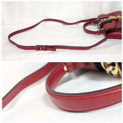 Gucci Sylvie Sherry Line Red Leather 2-Way Shoulder Bag