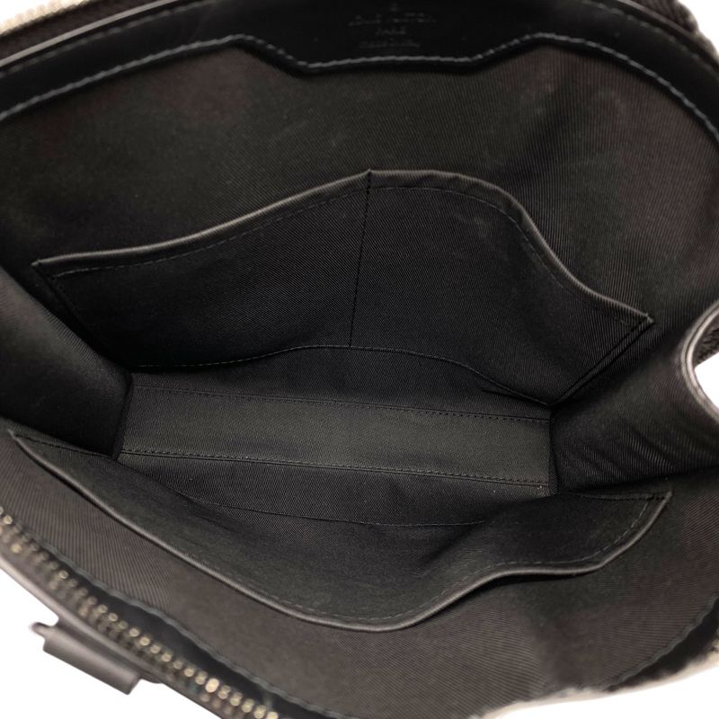 Louis Vuitton Monogram Sac Plat Cloth Handbag Taurillon Leather Black Luxury