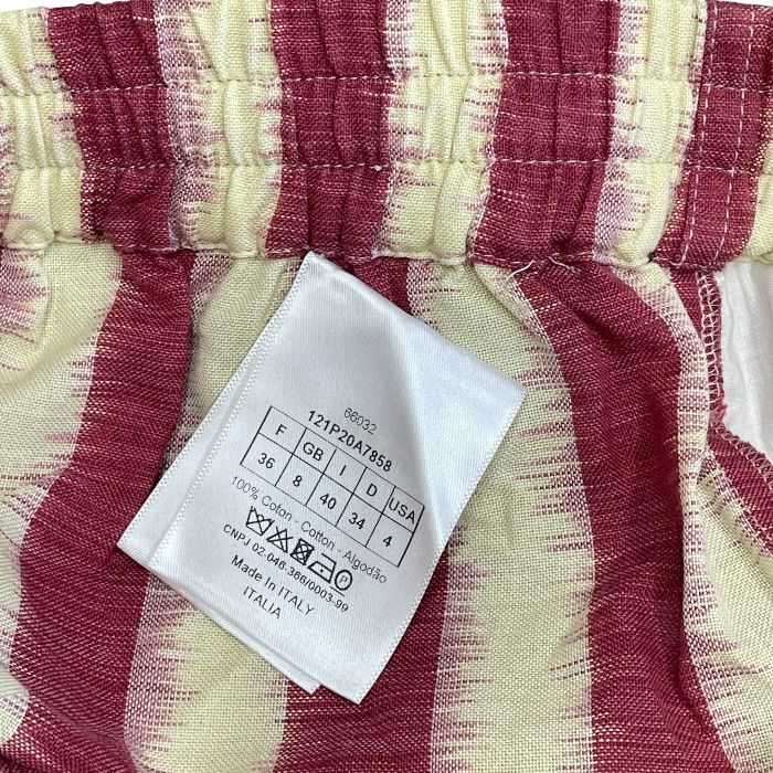 Dior Striped Shorts Cotton Red Yellow Sophisticated Comfortable Lightweight
