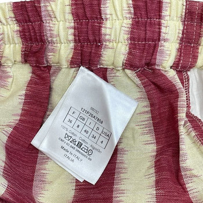 Dior Striped Shorts Cotton Red Yellow Sophisticated Comfortable Lightweight