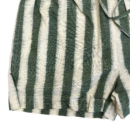 Dior Striped Shorts Cotton Green Yellow Sophisticated Comfortable Lightweight