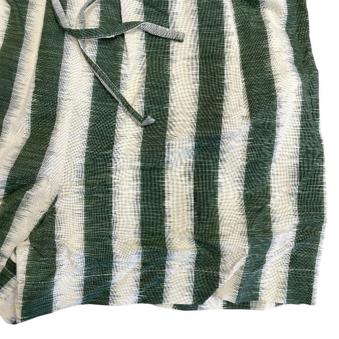 Dior Striped Shorts Cotton Green Yellow Sophisticated Comfortable Lightweight