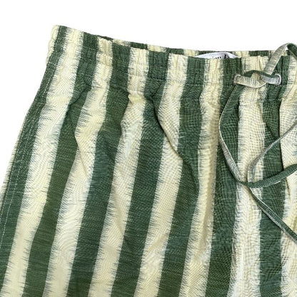 Dior Striped Shorts Cotton Green Yellow Sophisticated Comfortable Lightweight