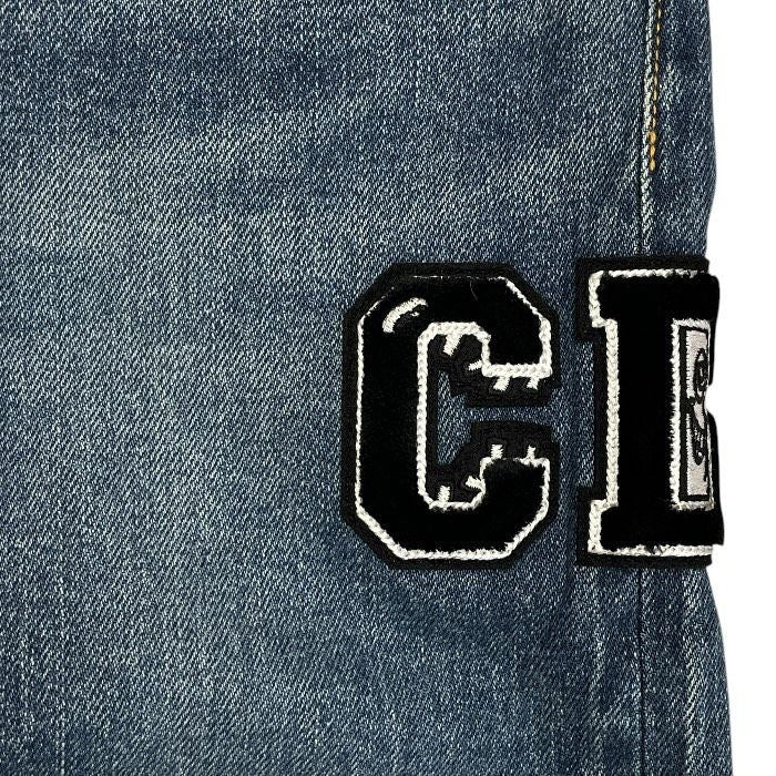Dior Kenny Scharf Logo Patch Denim Pants Cotton Blue Sophisticated Comfortable