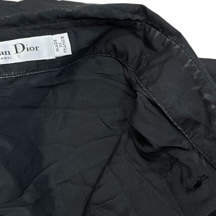 Dior Bee Embroidery Silk Shirt Blouse Long Sleeve Black Classic Sophisticated