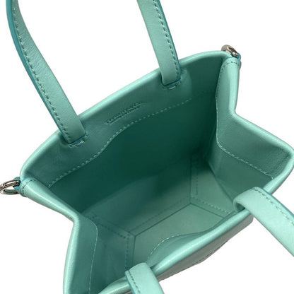 Tiffany & Co Tote Mini Shopping Cobalt Blue Leather