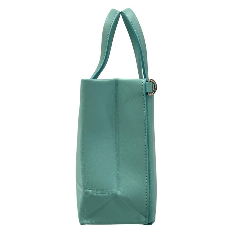 Tiffany & Co Tote Mini Shopping Cobalt Blue Leather