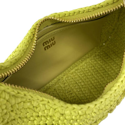 Miu Miu Handbag Wonder Light Green Basket Bag Leather