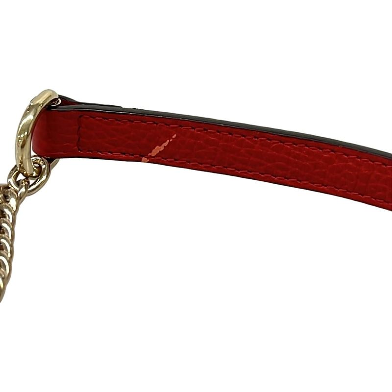 Gucci Shoulder Bag Interlocking Red Leather