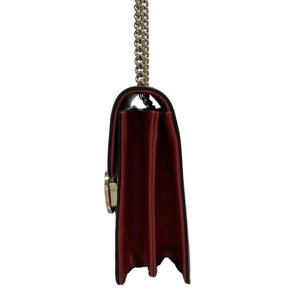 Gucci Shoulder Bag Interlocking Red Leather
