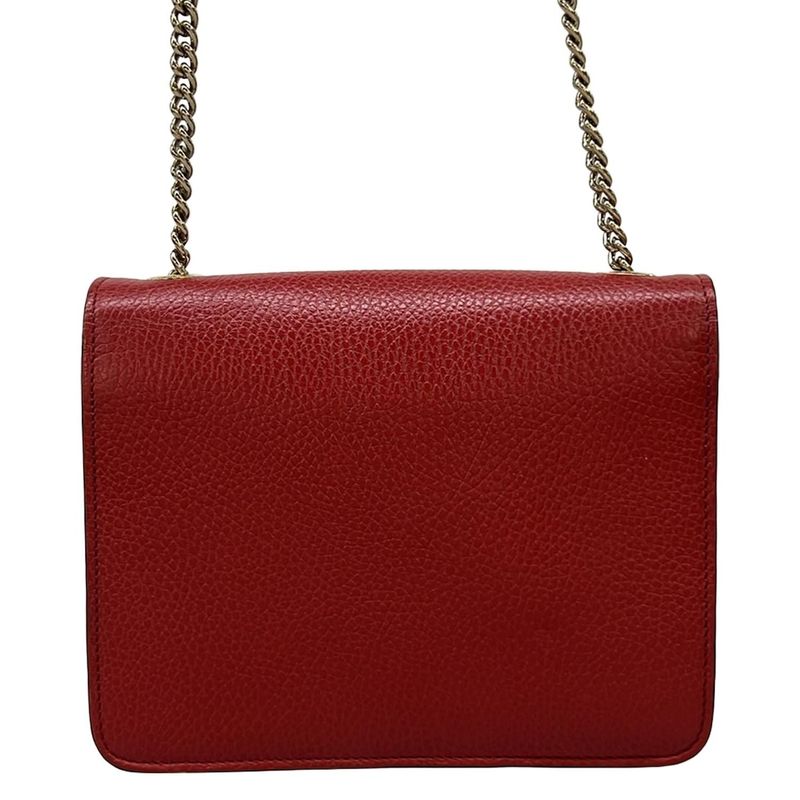 Gucci Shoulder Bag Interlocking Red Leather