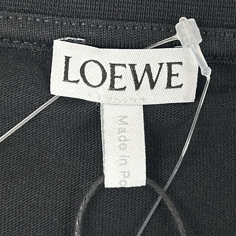 Loewe Short Sleeve T-Shirt L Black Crew Neck Anagram Cotton