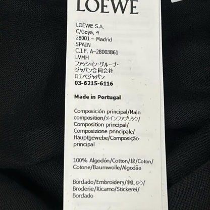 Loewe Short Sleeve T-Shirt L Black Crew Neck Anagram Cotton