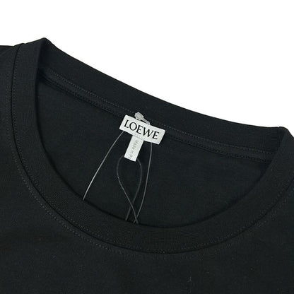 Loewe Short Sleeve T-Shirt L Black Crew Neck Anagram Cotton