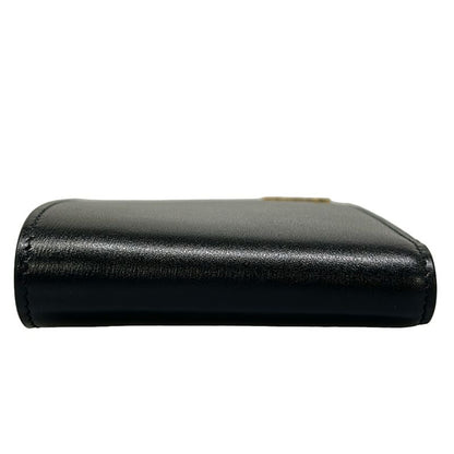 Saint Laurent Paris Bifold Wallet Black Gold Ysllogo Leather
