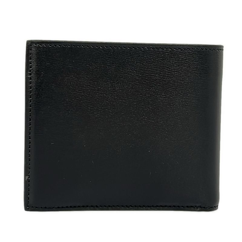 Saint Laurent Paris Bifold Wallet Black Gold Ysllogo Leather