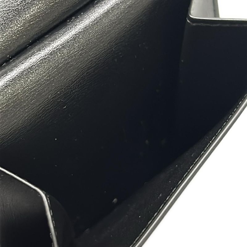 Saint Laurent Paris Bifold Wallet Black Gold Ysllogo Leather