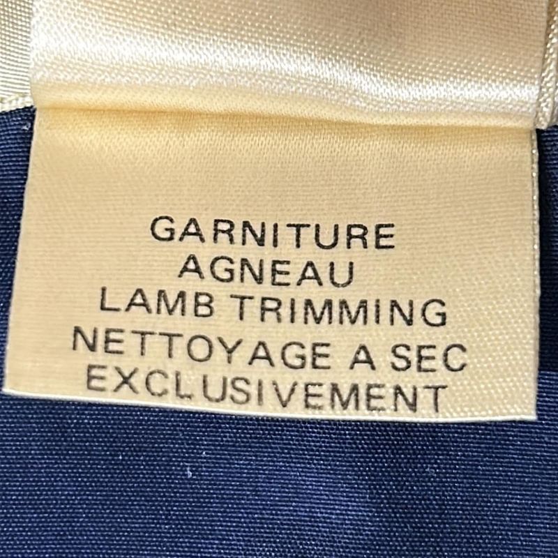 Hermes Coat 38 M Navy Silk Leather