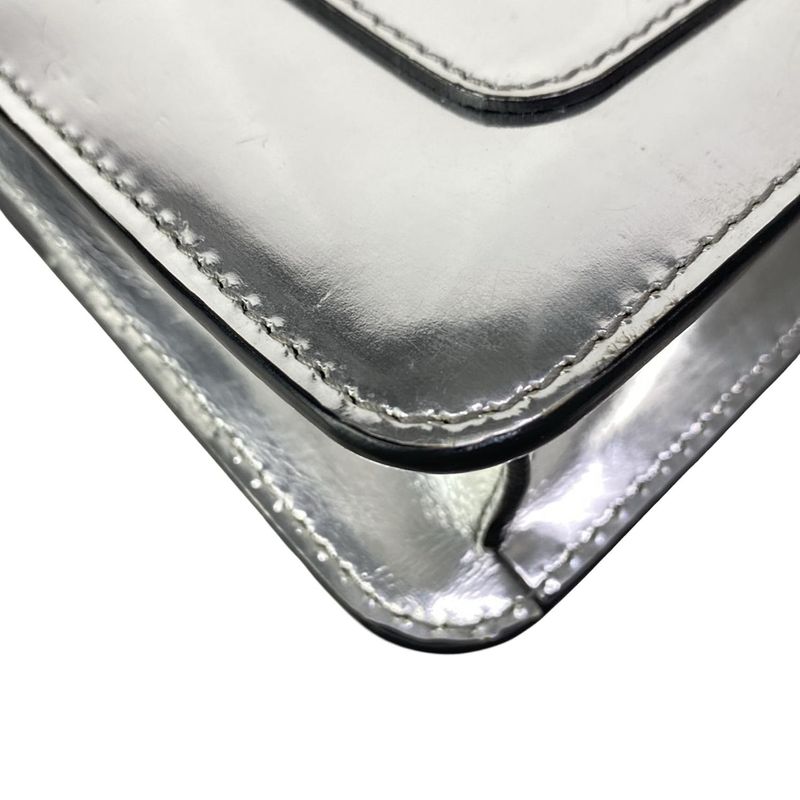 Bvlgari Shoulder Bag Serpenti Forever Silver Chain Leather