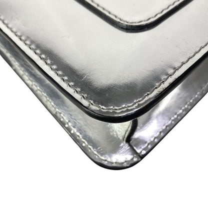 Bvlgari Shoulder Bag Serpenti Forever Silver Chain Leather