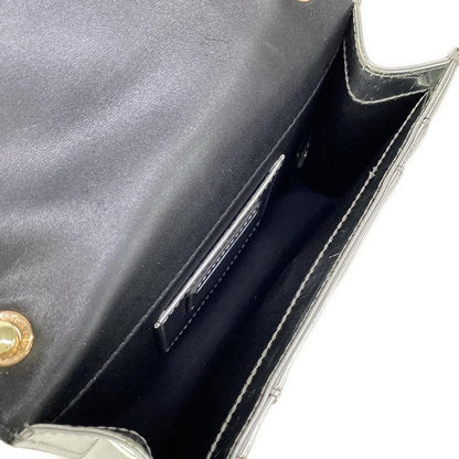 Bvlgari Shoulder Bag Serpenti Forever Silver Chain Leather
