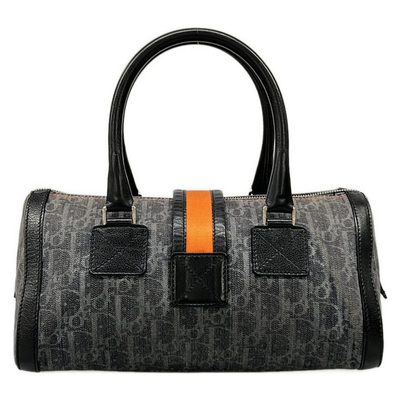 Dior Handbag Flight Trotter Navy Black Orange Leather