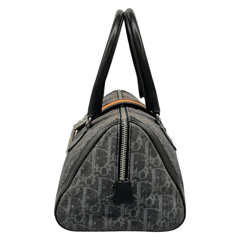 Dior Handbag Flight Trotter Navy Black Orange Leather