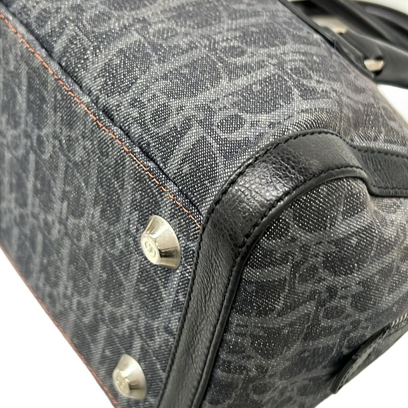Dior Handbag Flight Trotter Navy Black Orange Leather