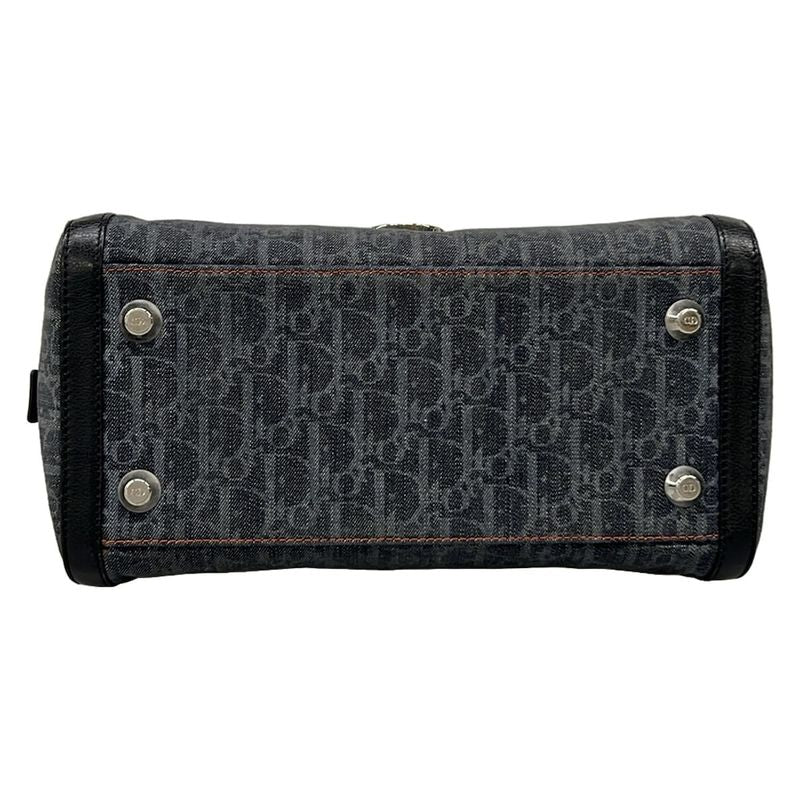 Dior Handbag Flight Trotter Navy Black Orange Leather