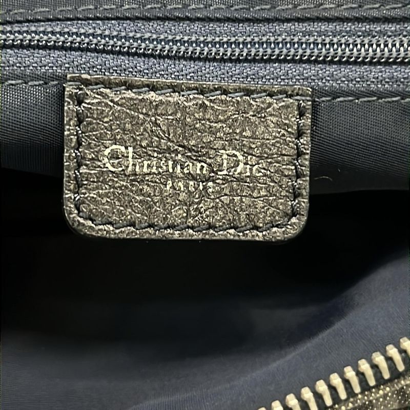 Dior Handbag Flight Trotter Navy Black Orange Leather