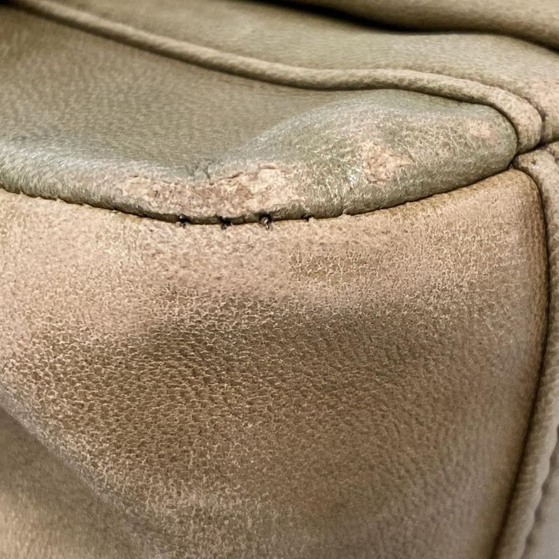 Chanel Shoulder Bag Quilted Brown Silver Lambskin