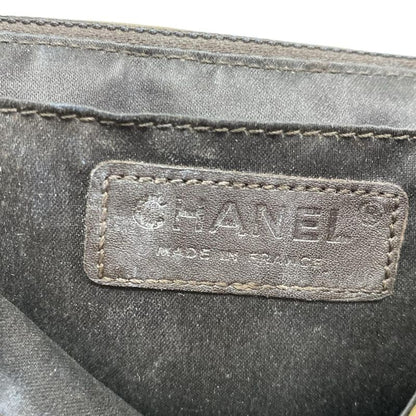 Chanel Shoulder Bag Quilted Brown Silver Lambskin