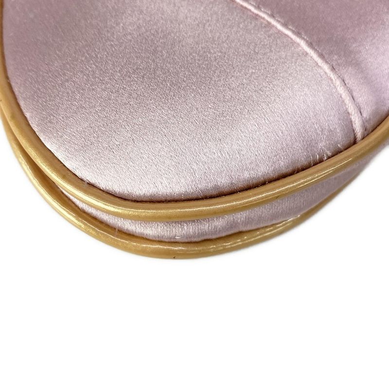 Dior Handbag Saddle Pouch Pink Beige 2-Way Chain Handle Leather
