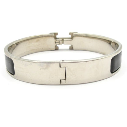 Hermes Bangle Click Silver Black Bracelet