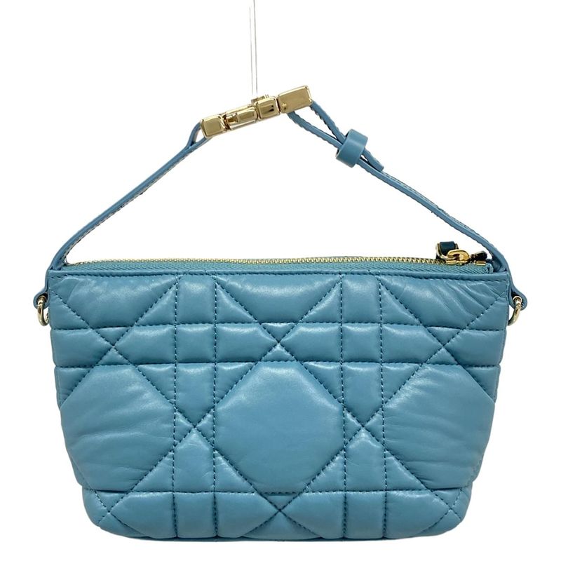 Dior Cannage Nomad Pouch Navy Mini Bag Leather