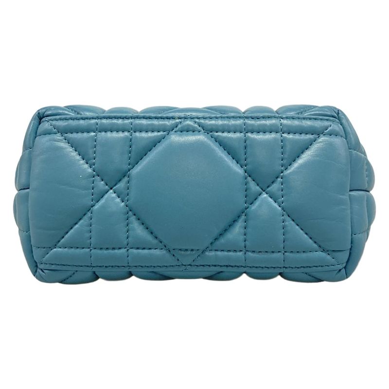 Dior Cannage Nomad Pouch Navy Mini Bag Leather