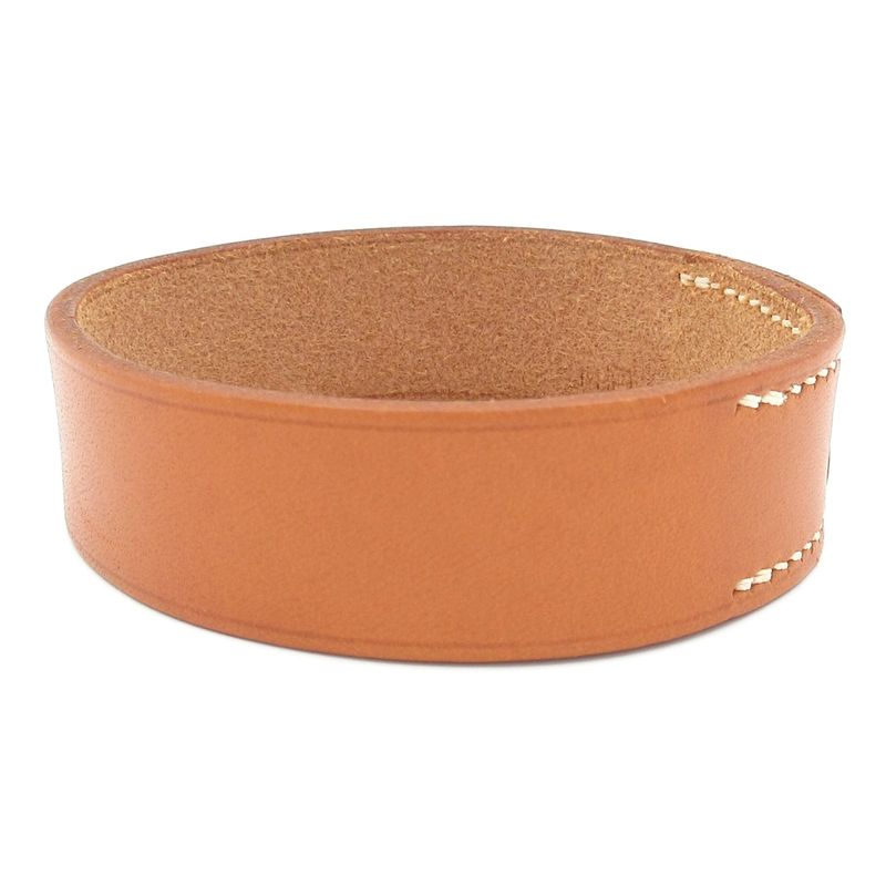 Hermes Bangle Poultur Leather Light Brown Bracelet