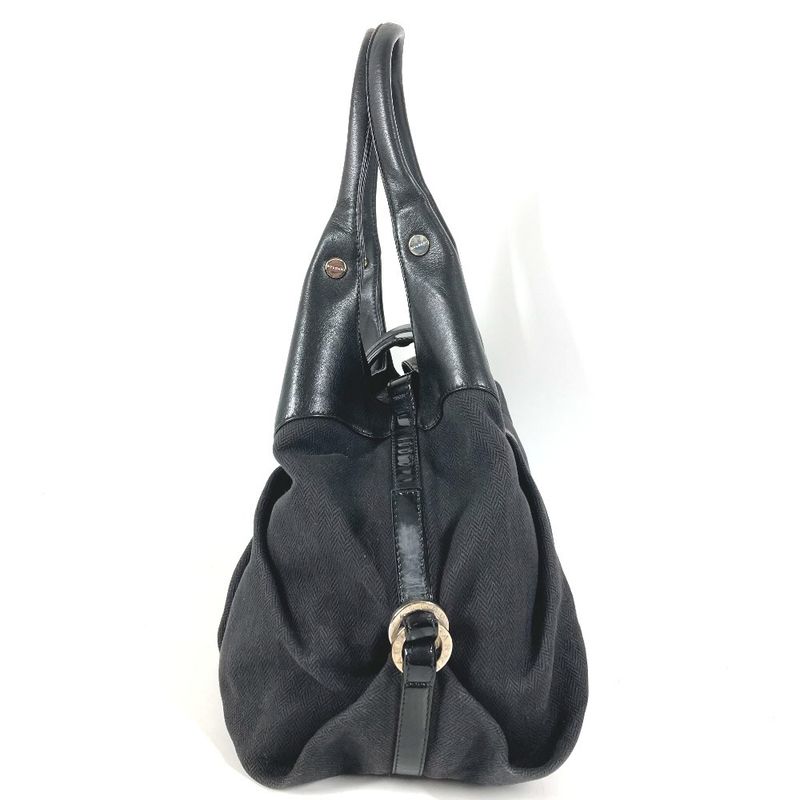 Bvlgari Shoulder Bag Chandra Leather Black
