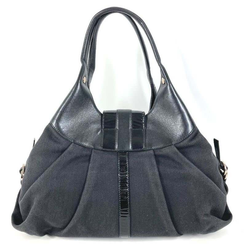 Bvlgari Shoulder Bag Chandra Leather Black